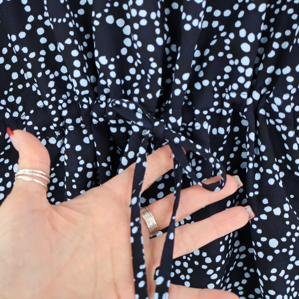 NIC+ZOE Pearl Garden Cinch Top Women M Blue Hi Low Boho Flowy Casual Coastal NWT - Picture 14 of 16